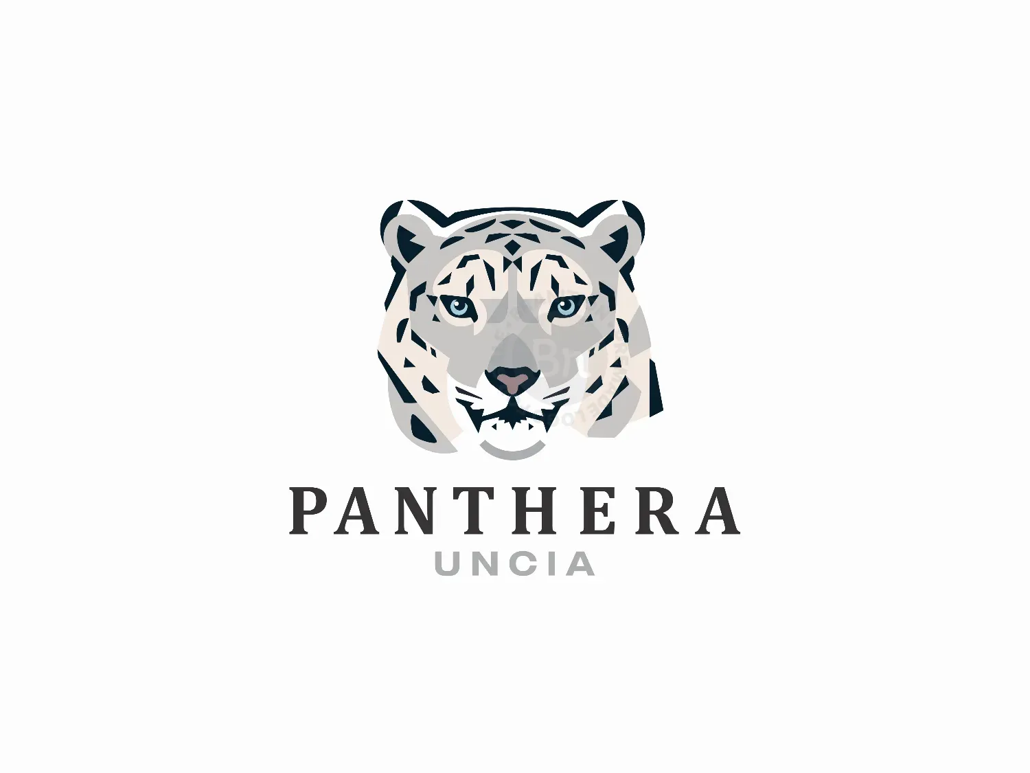 Abstract Snow Leopard Face Logo