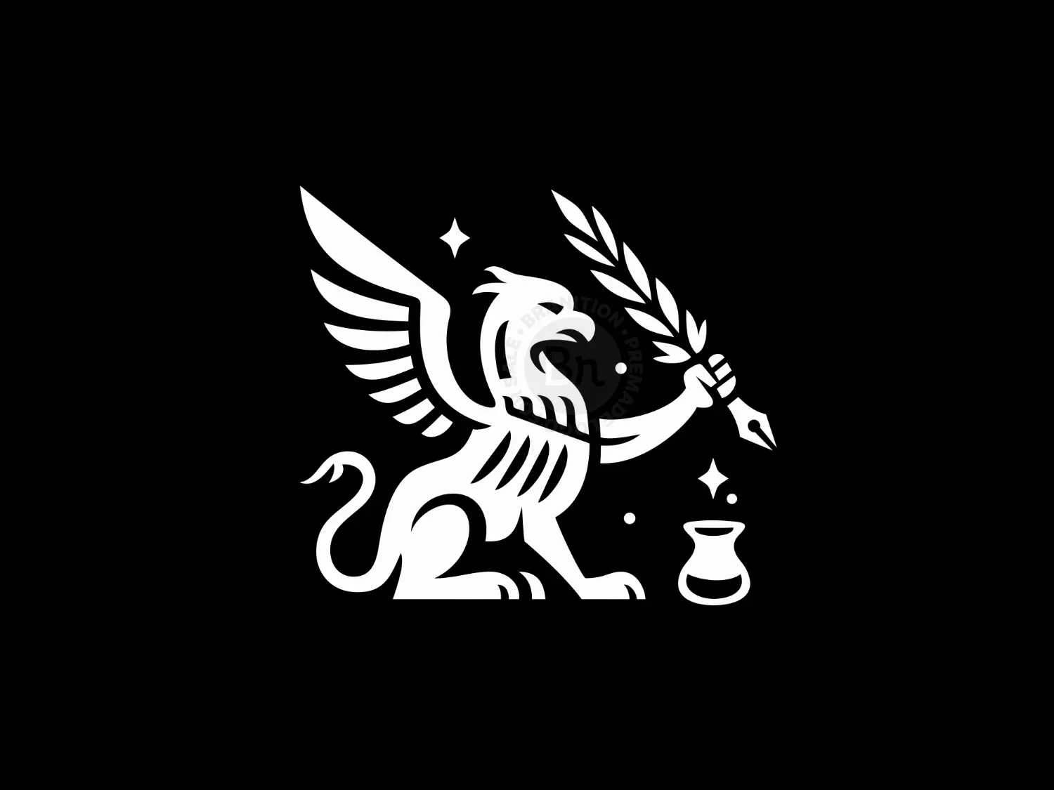 Griffin Quill Pen Ink Logo