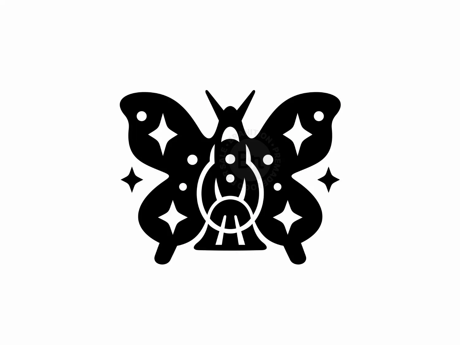 Butterfly Rocket Monogram Star Logo
