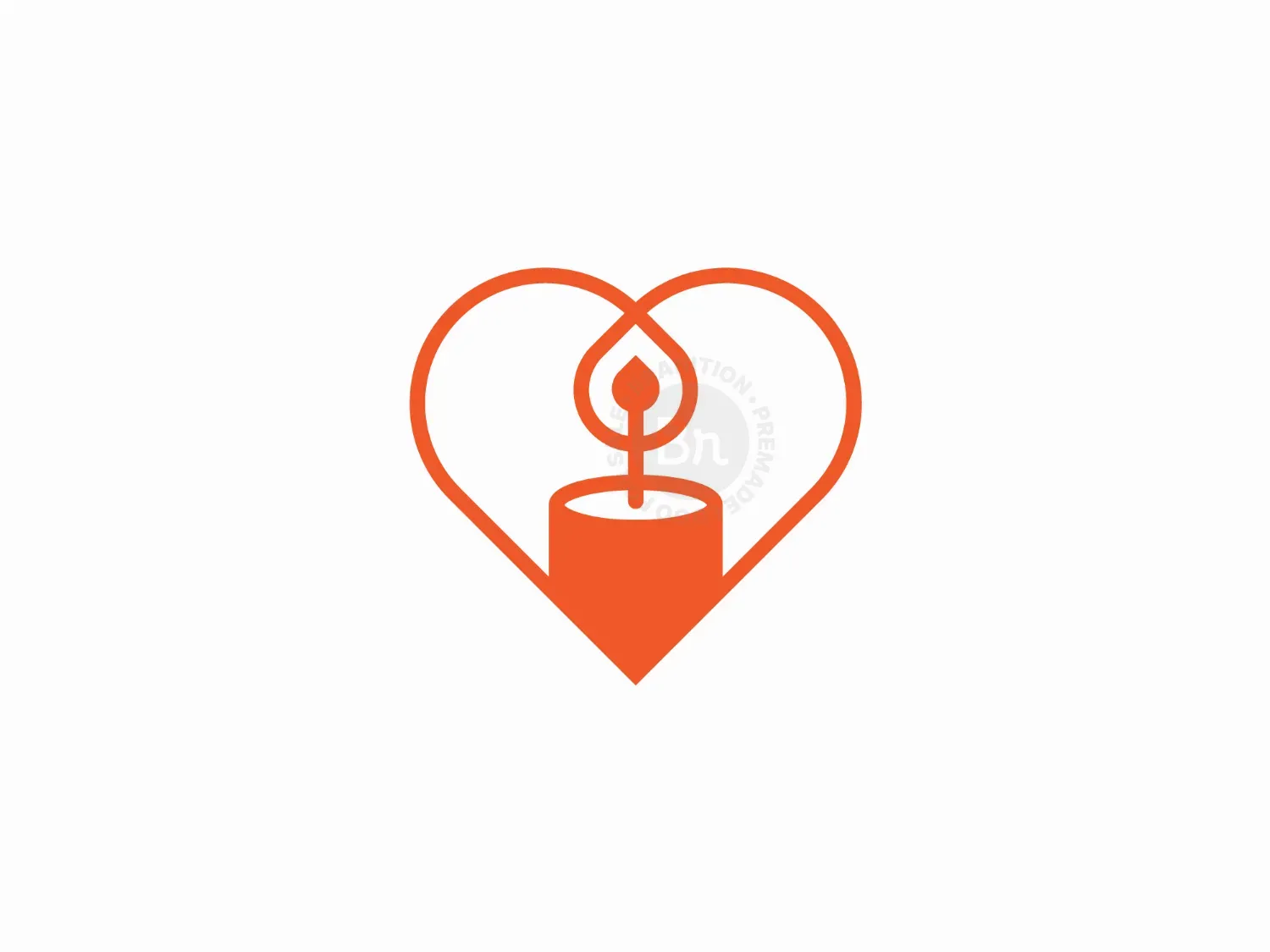 Minimal Love Candle Logo
