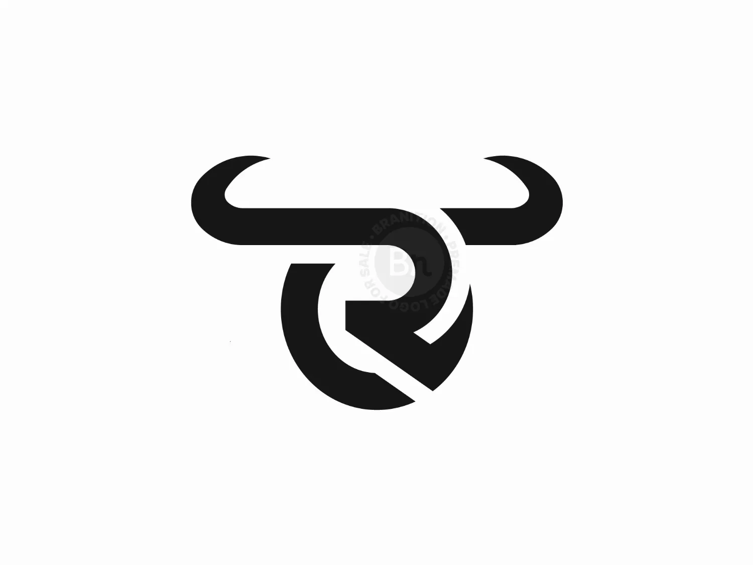 Letter R Or RO Ranch Bull Logo