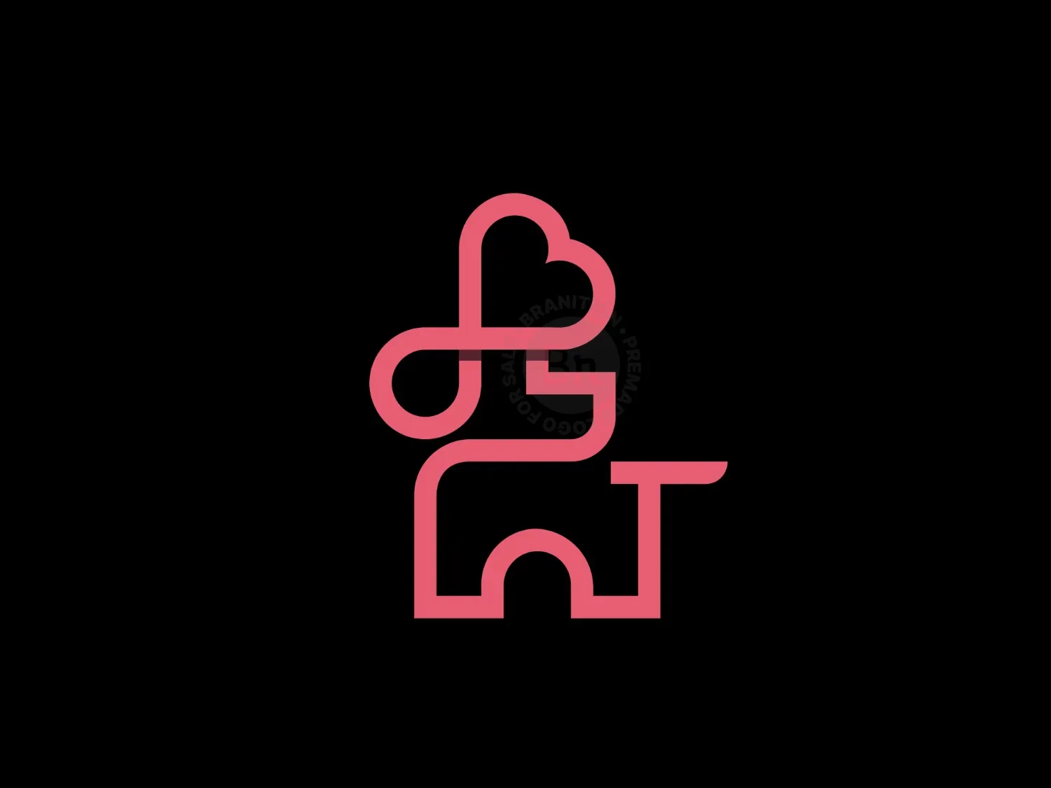 Simple Love Dog Logo