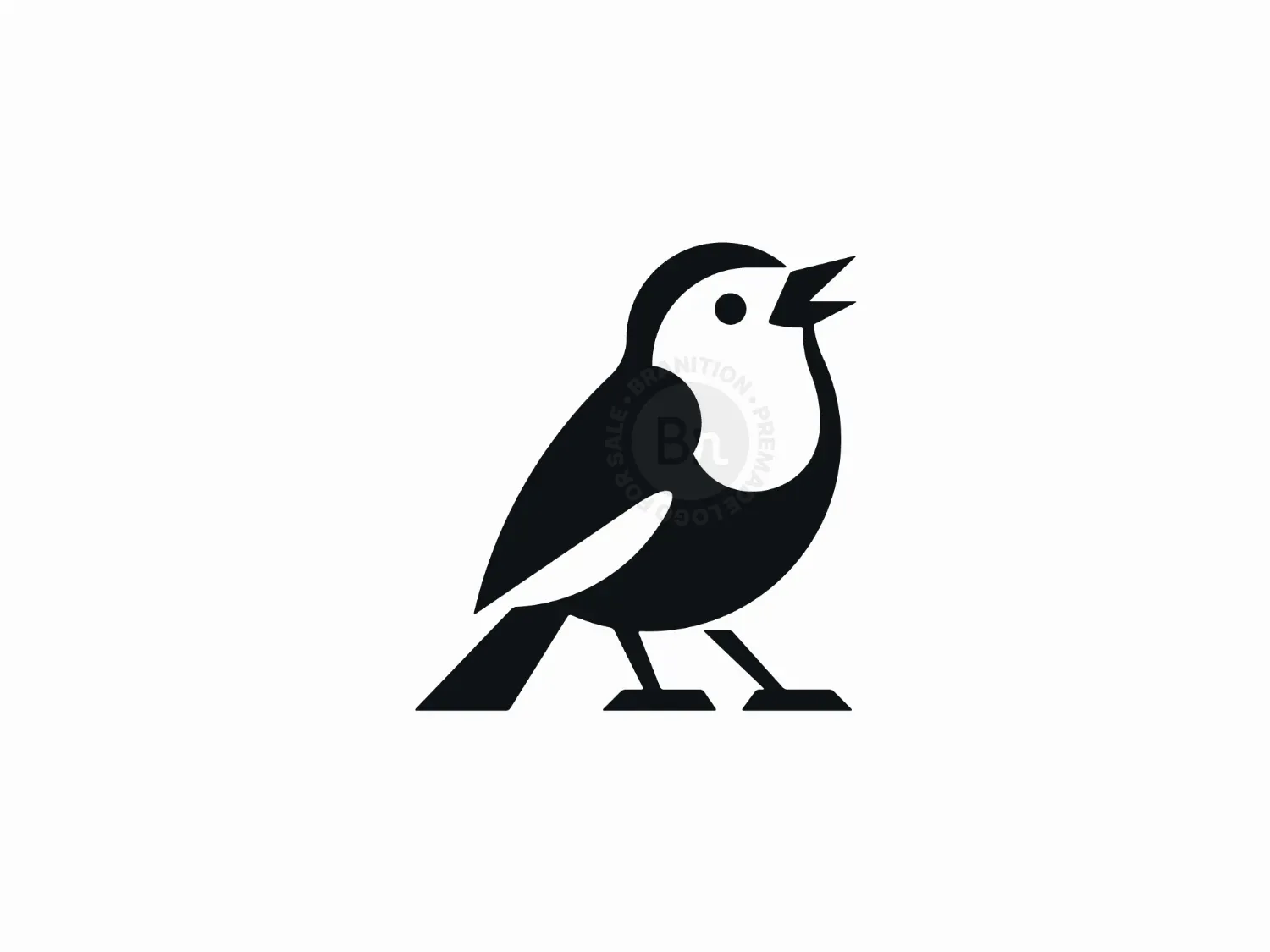 Minimal Standing Bird Logo