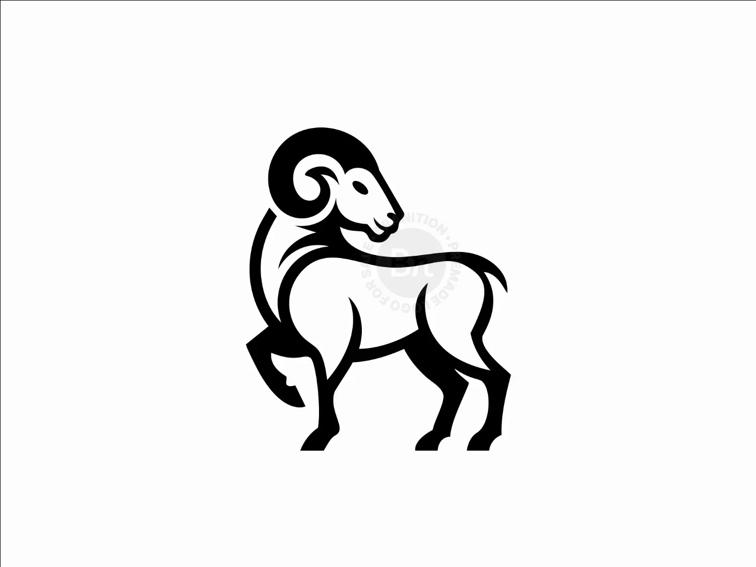 Minimalist Black Ram Logo For Modern Ventures