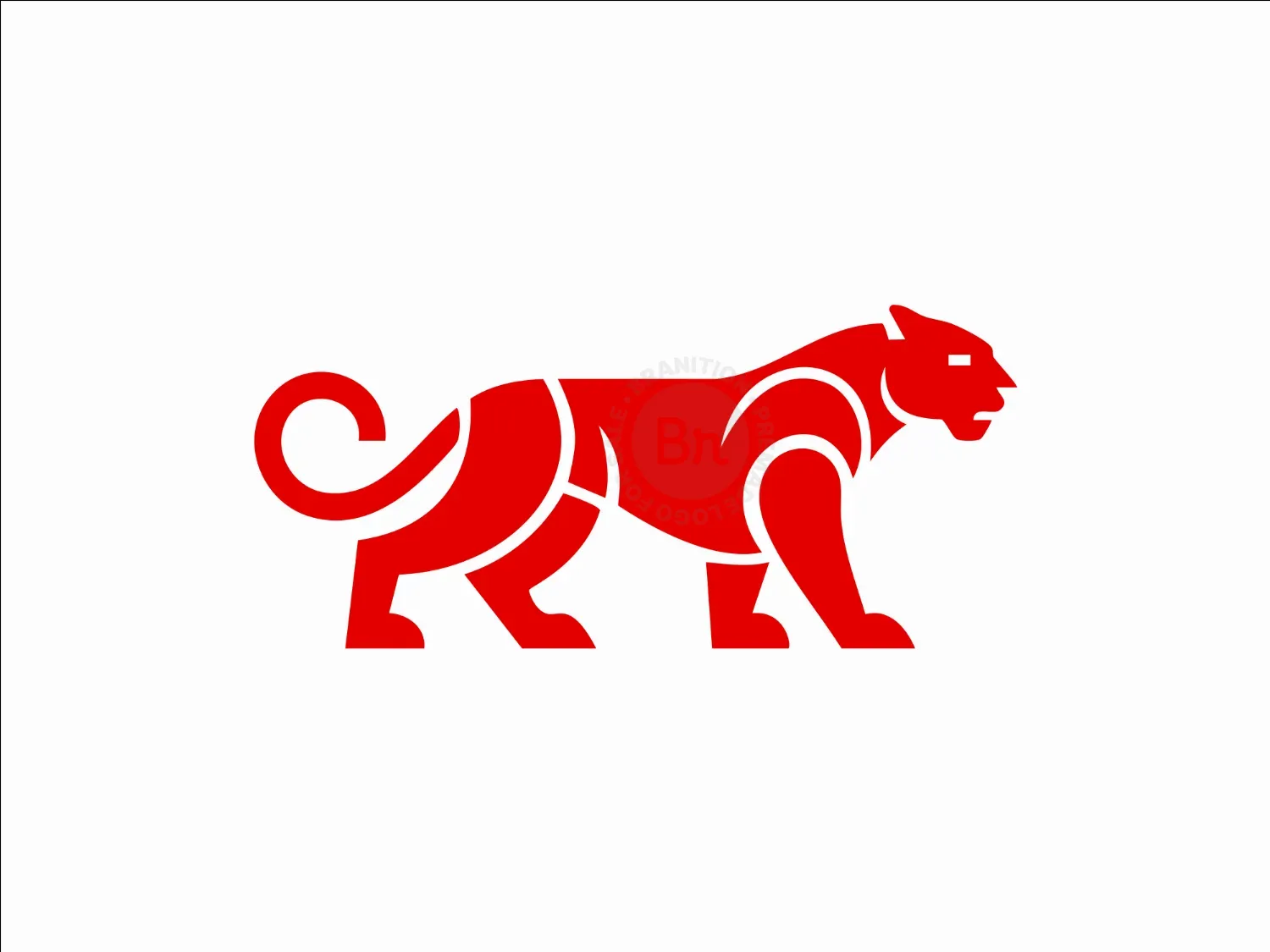 Dynamic Red Panther Logo Symbolising Power