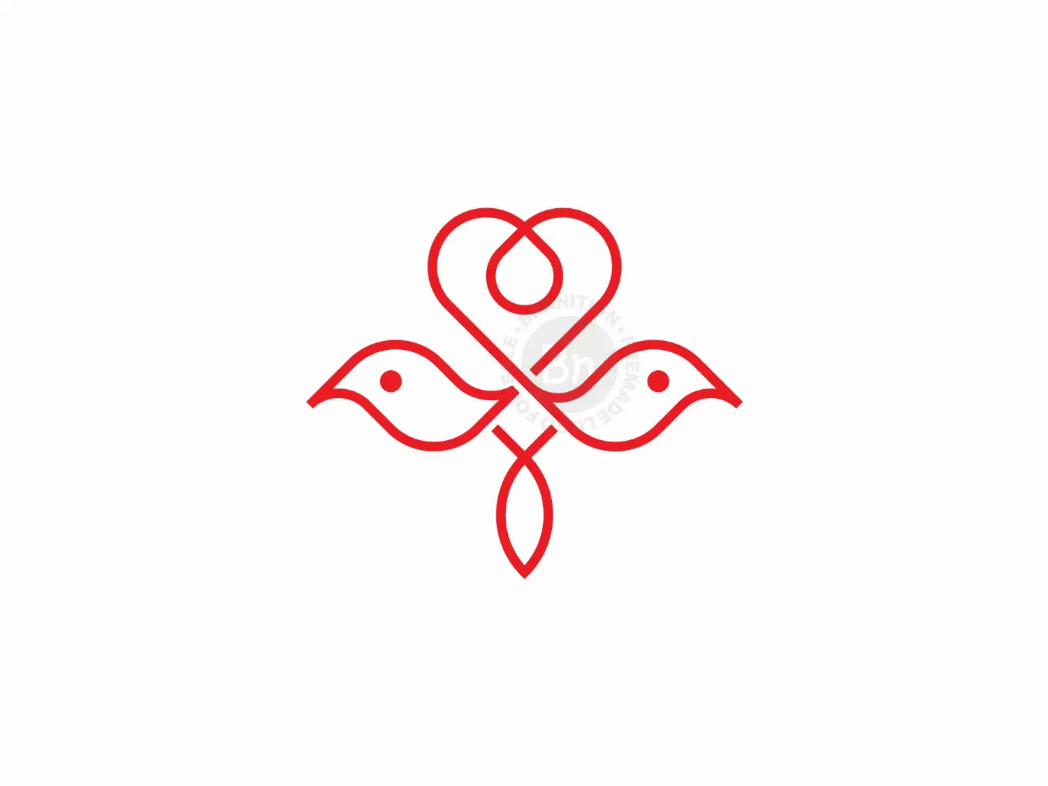 Sleek Dove Heart Logo