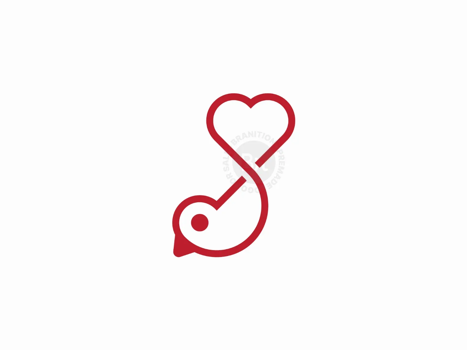Sleek Dove Heart Logo