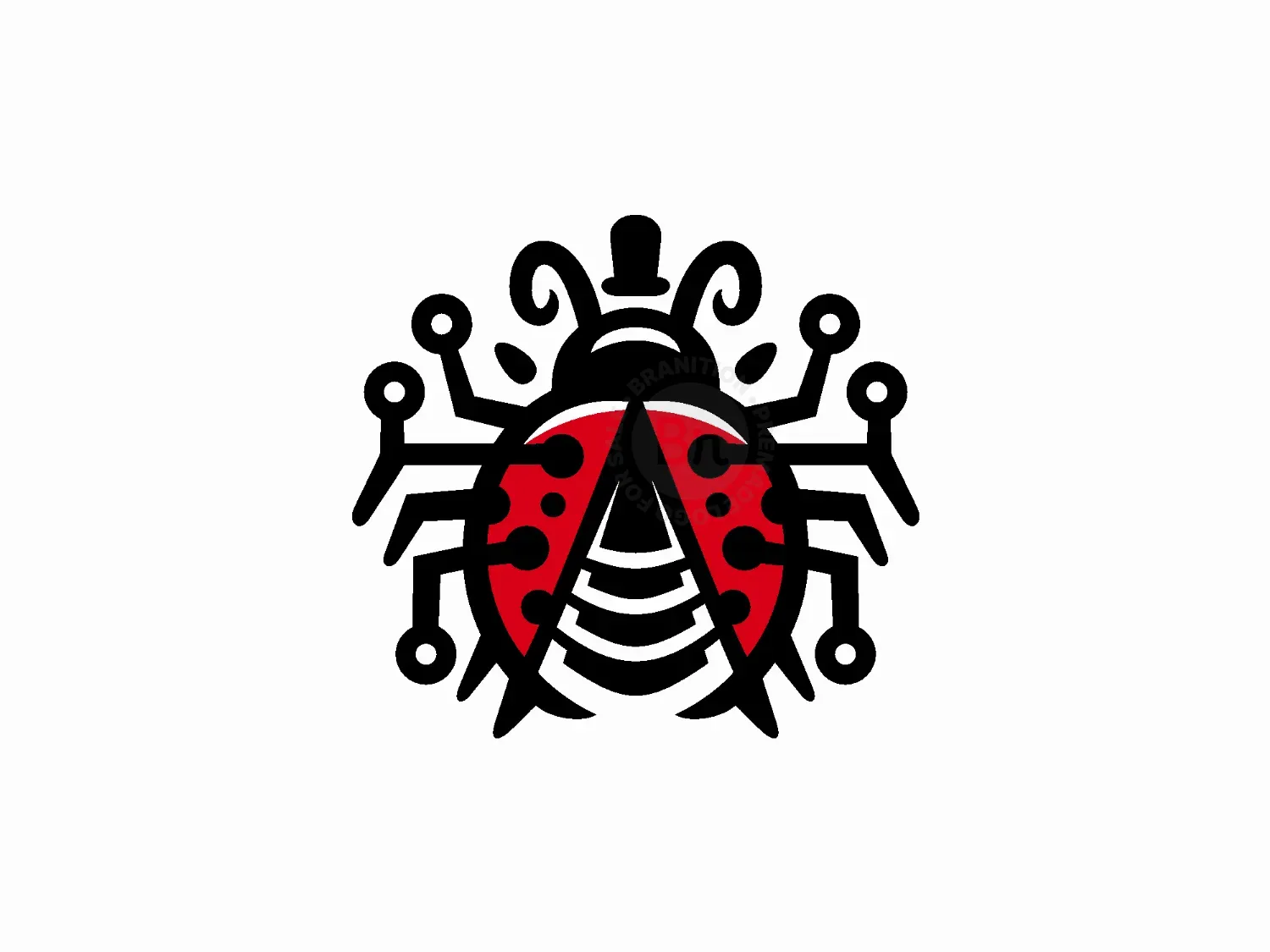 Ladybug Technology Nature Character Logo