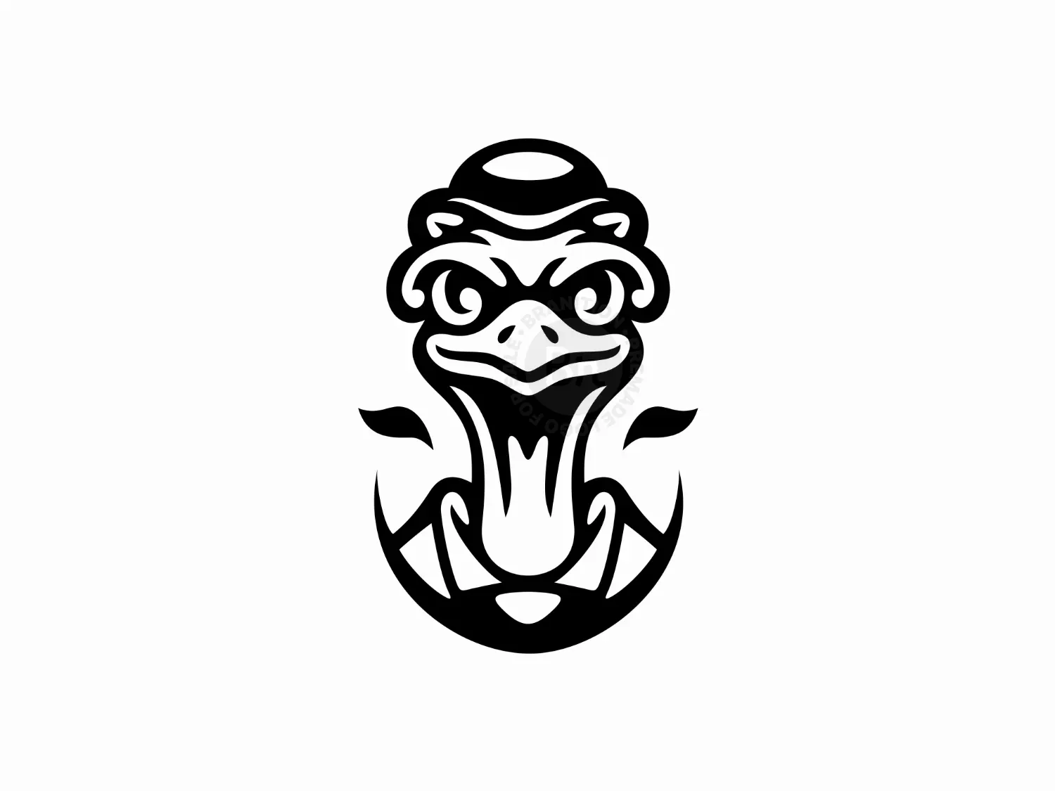 Ostrich Head Monochrome Character Logo
