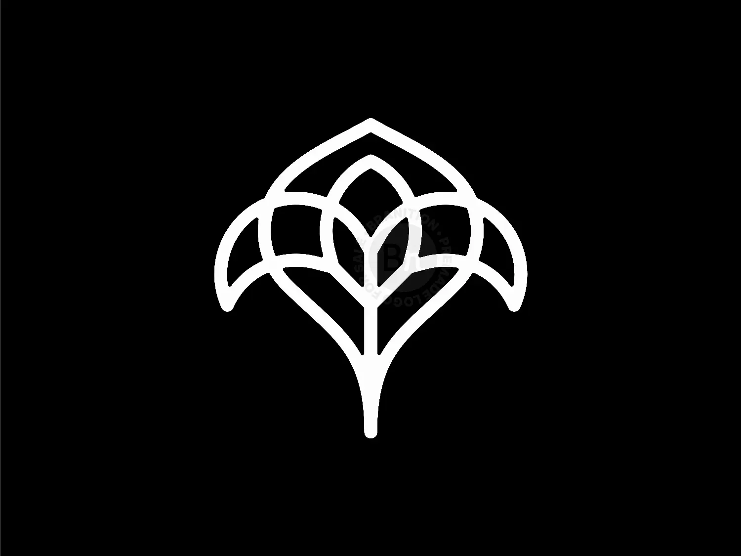 Stingray Leaf Monoline Geometric Logo