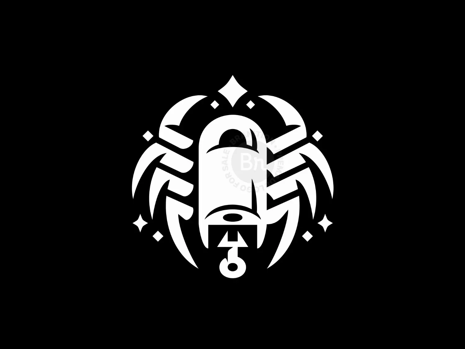 Spider Lock Padlock Monogram Logo