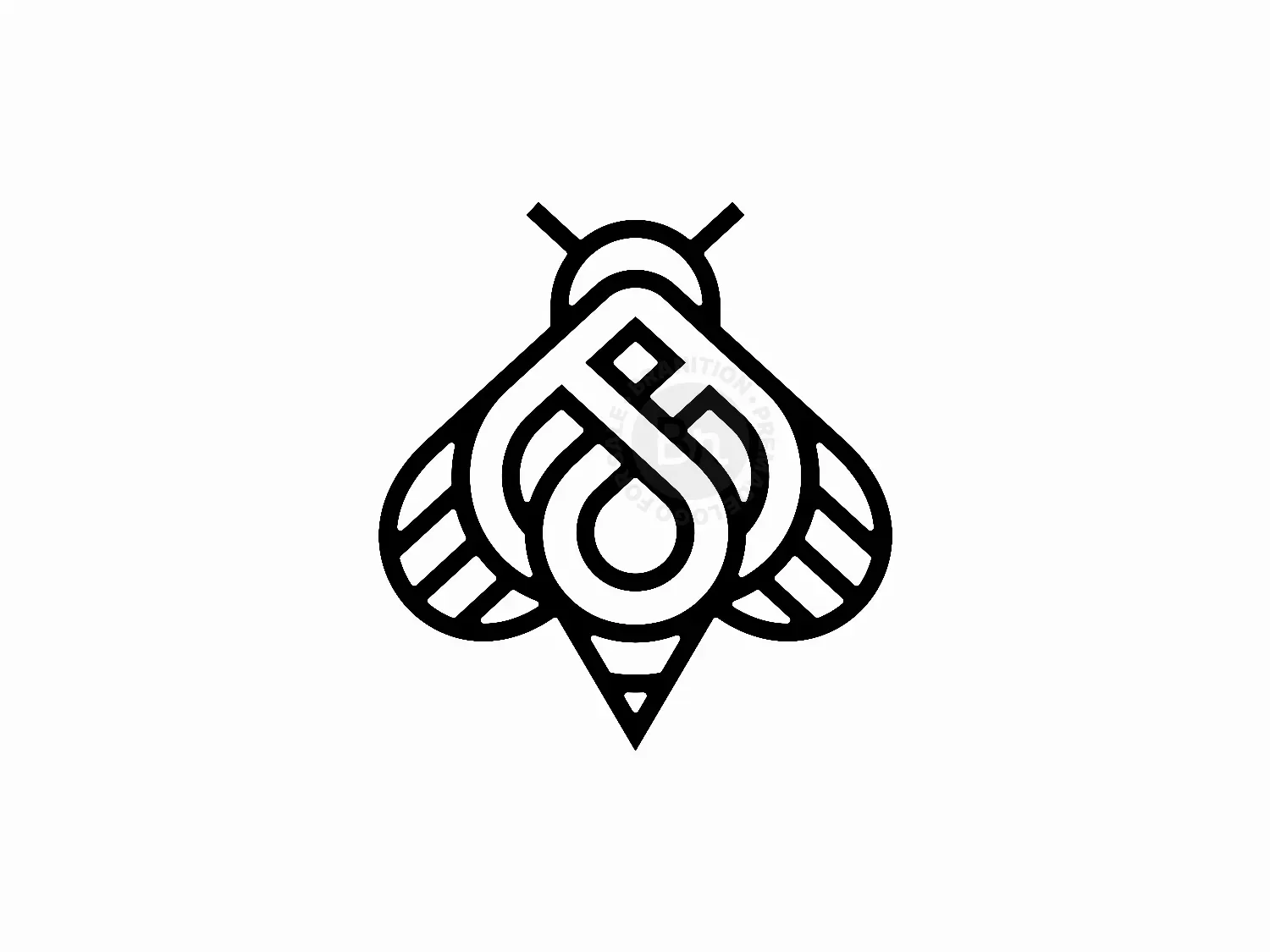 Letter A Bee Looping Knotwork Logo