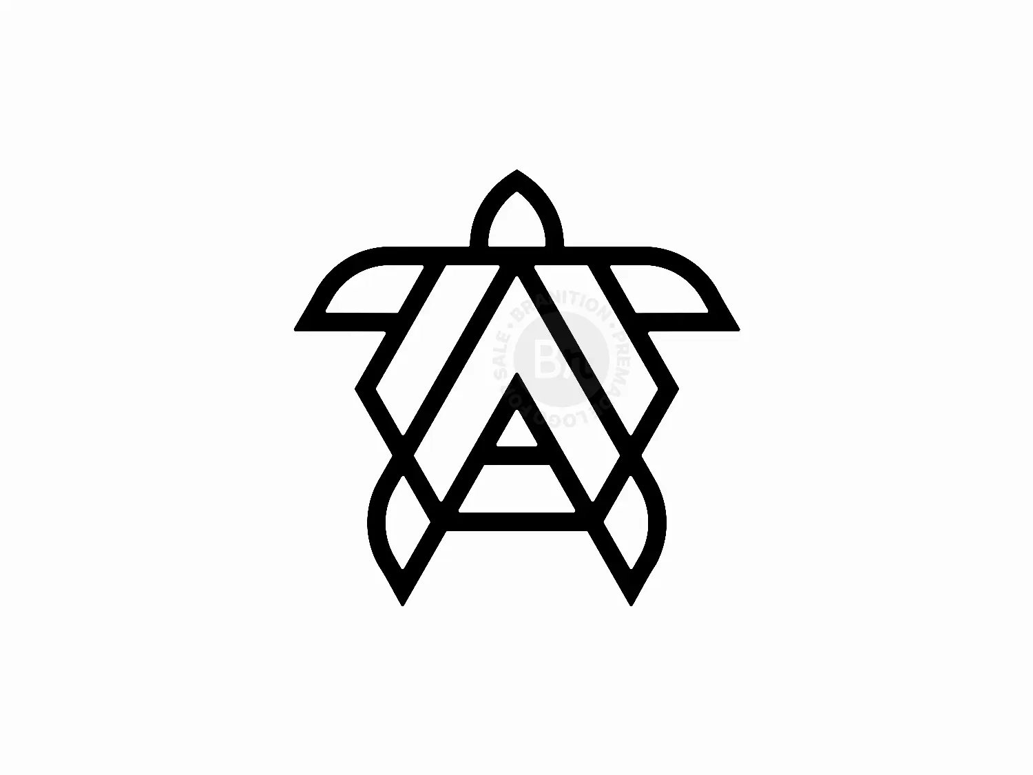 Letter A Turtle Shield Hexagon Logo