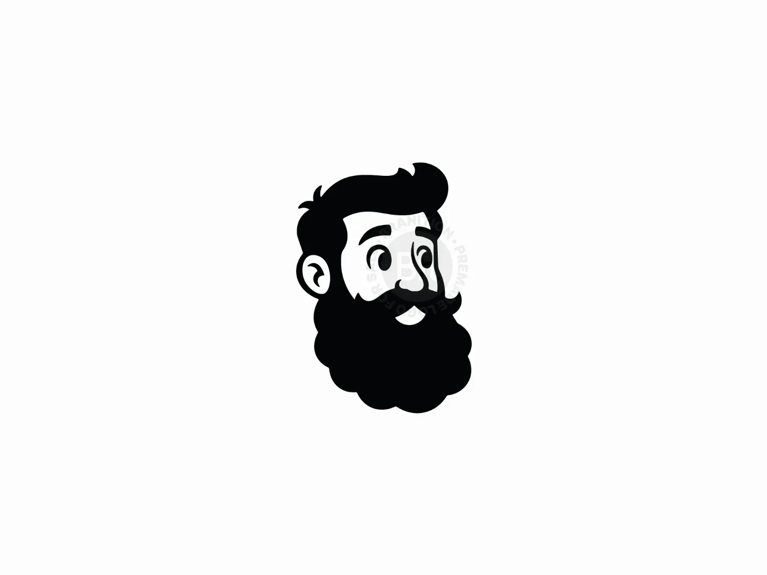 Bearded Man Character Logo