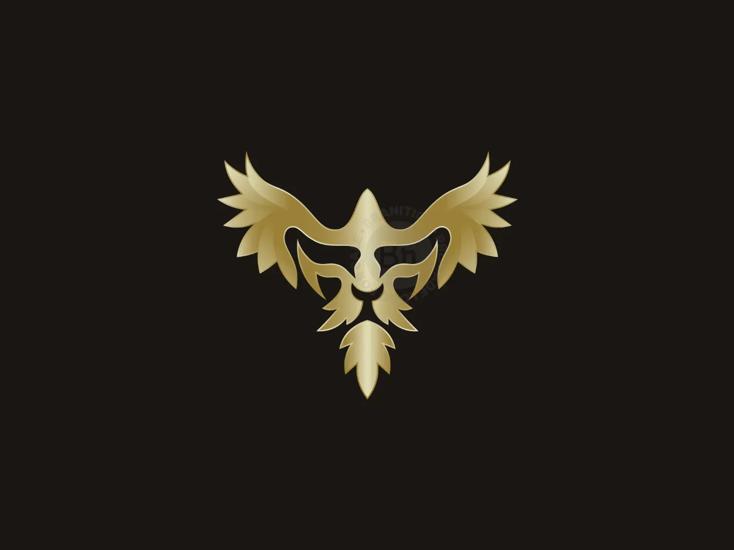 Golden Phoenix Iion Crest Logo