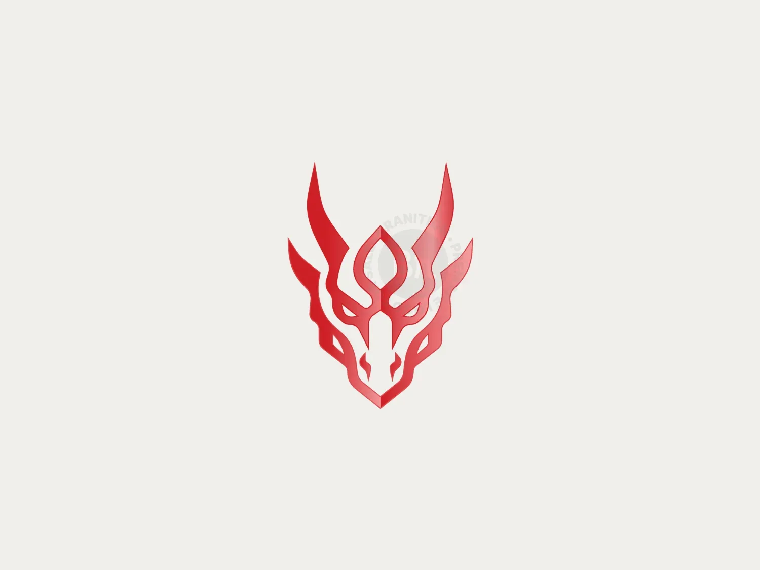 Red Dragon Flame Crest Logo