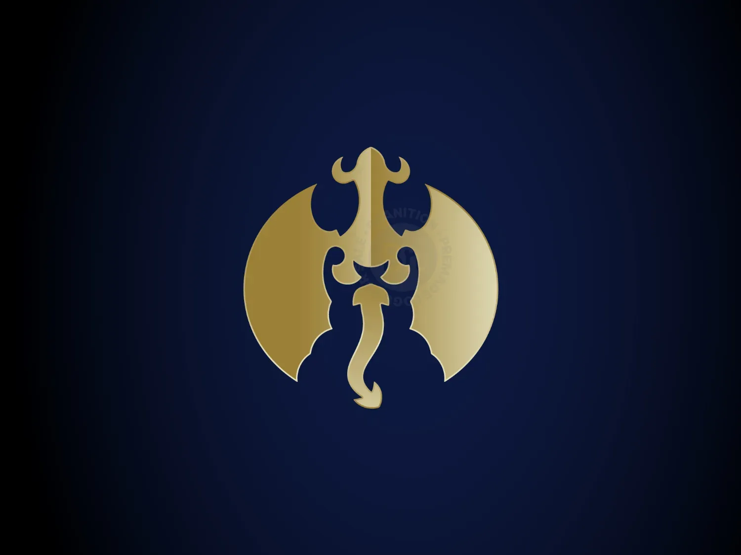 Golden Winged Dragon And Lion Logo