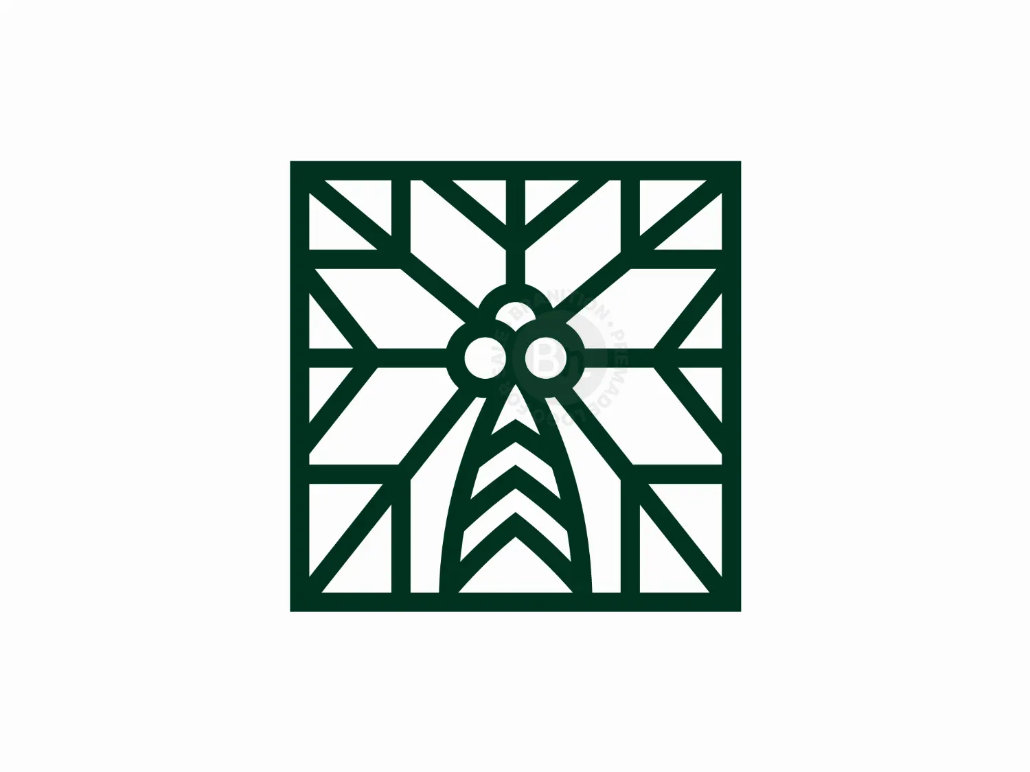 Luxury Coconut Tree Monoline Logo