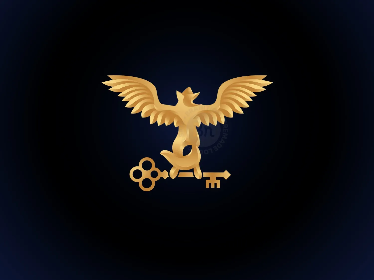 Golden Winged Fox Key Logo