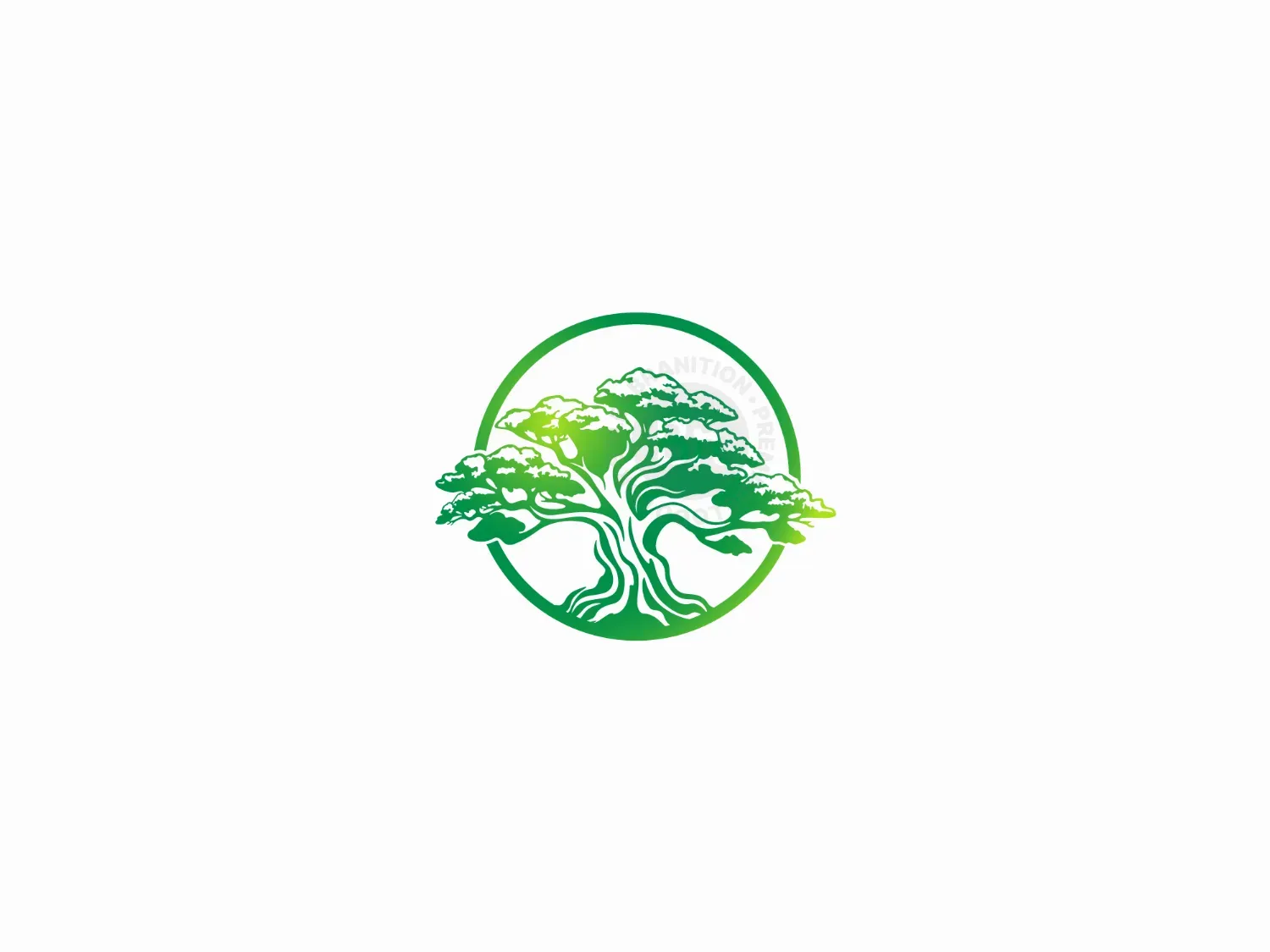 Green Oval Tree Growth Logo