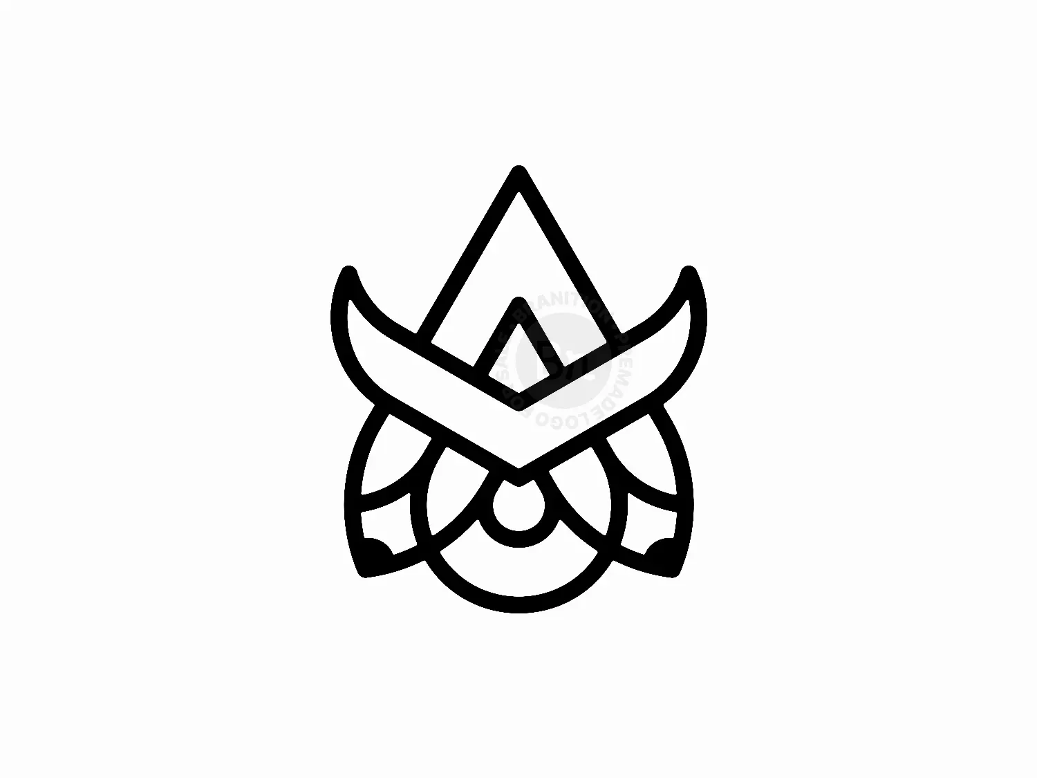 Letter A Samurai Pencil Droplet Logo