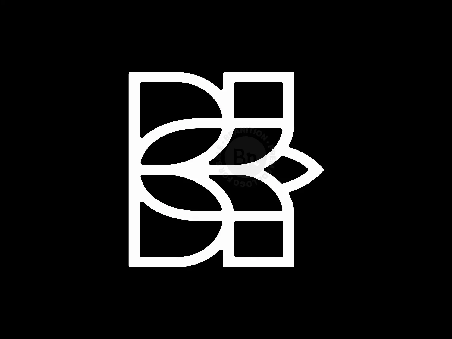 Letter BK KB Lotus Flower Monoline Logo