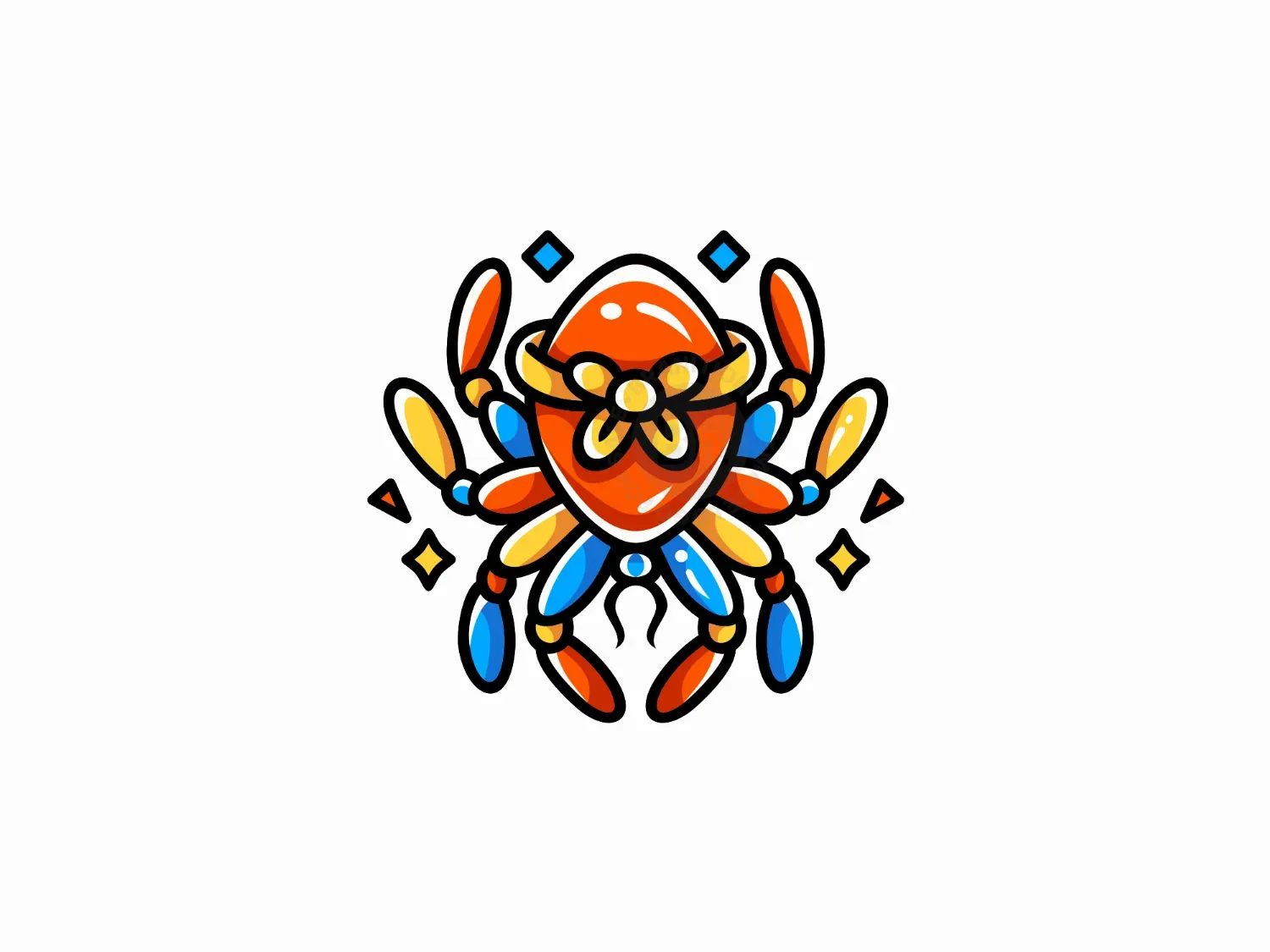 Cute Party Balloon Spider Logo