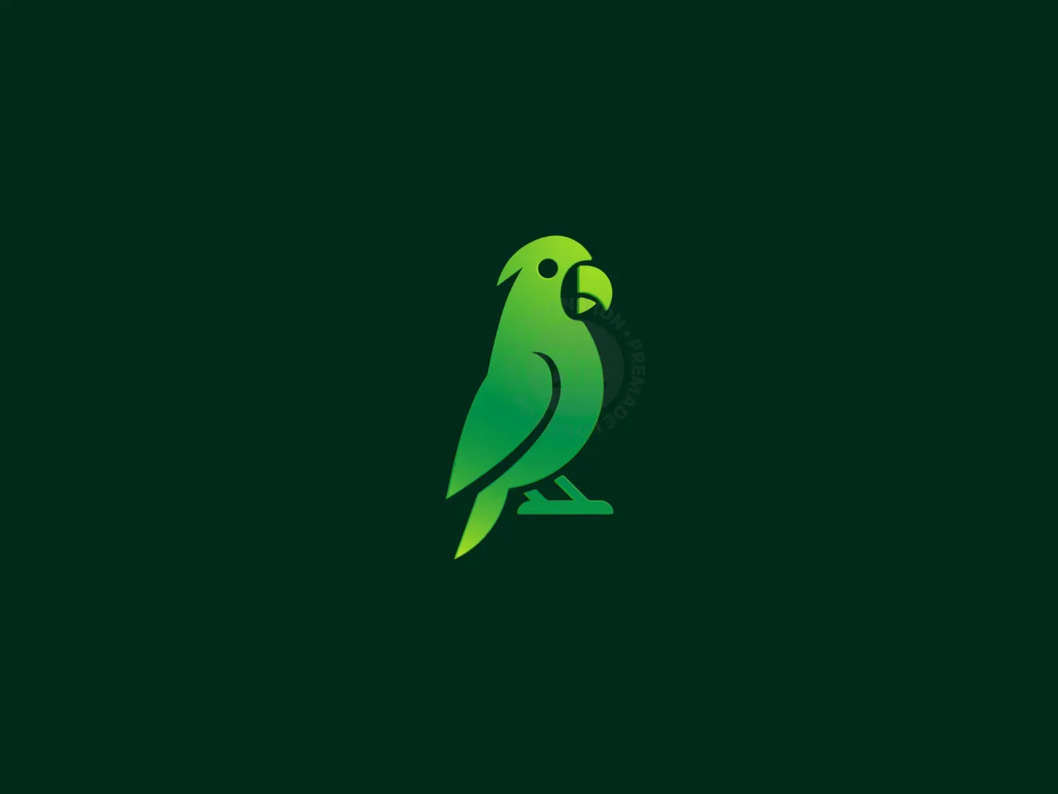 Elegant Green Parrot Logo