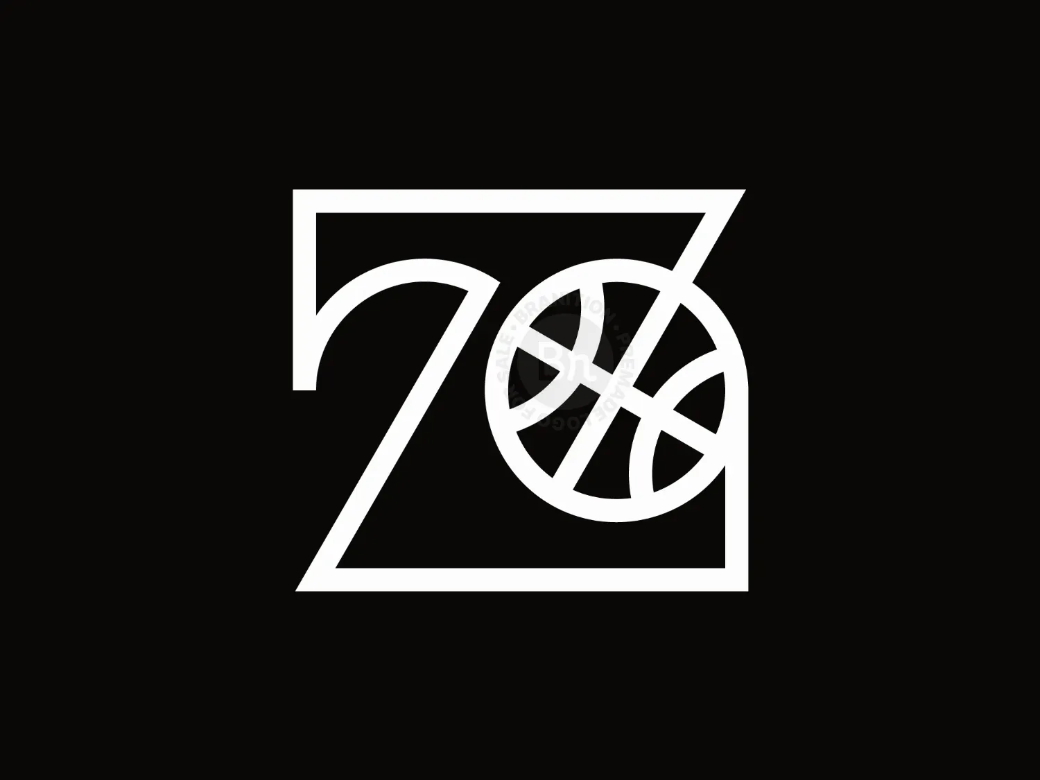 Minimalist Basketball Z Letter Mark Logo