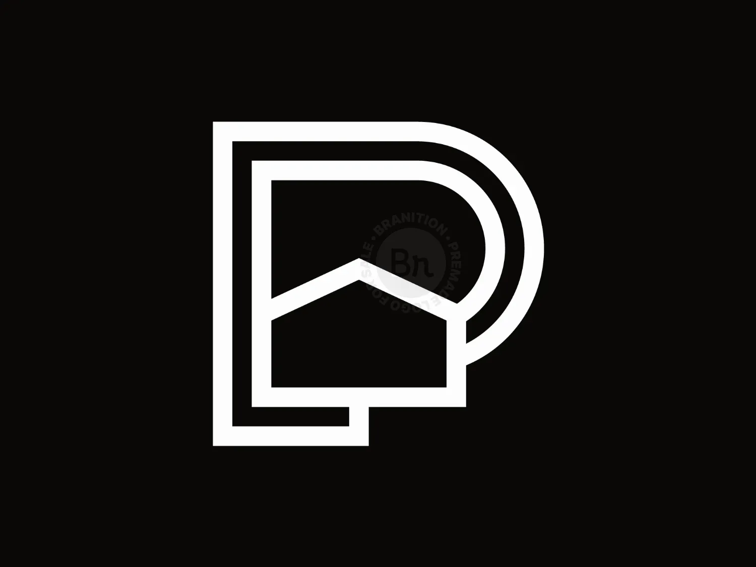 Luxury Minimalist House Letter P Mark Logo