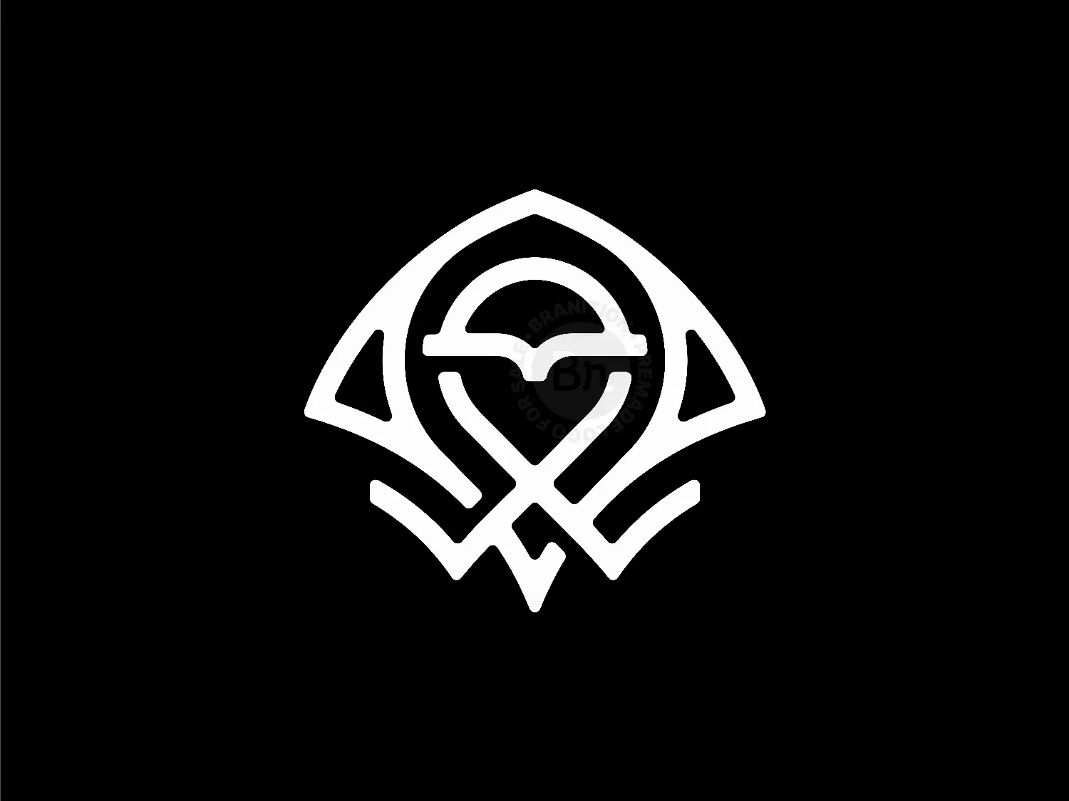 Letter W Stingray Owl Head Logo