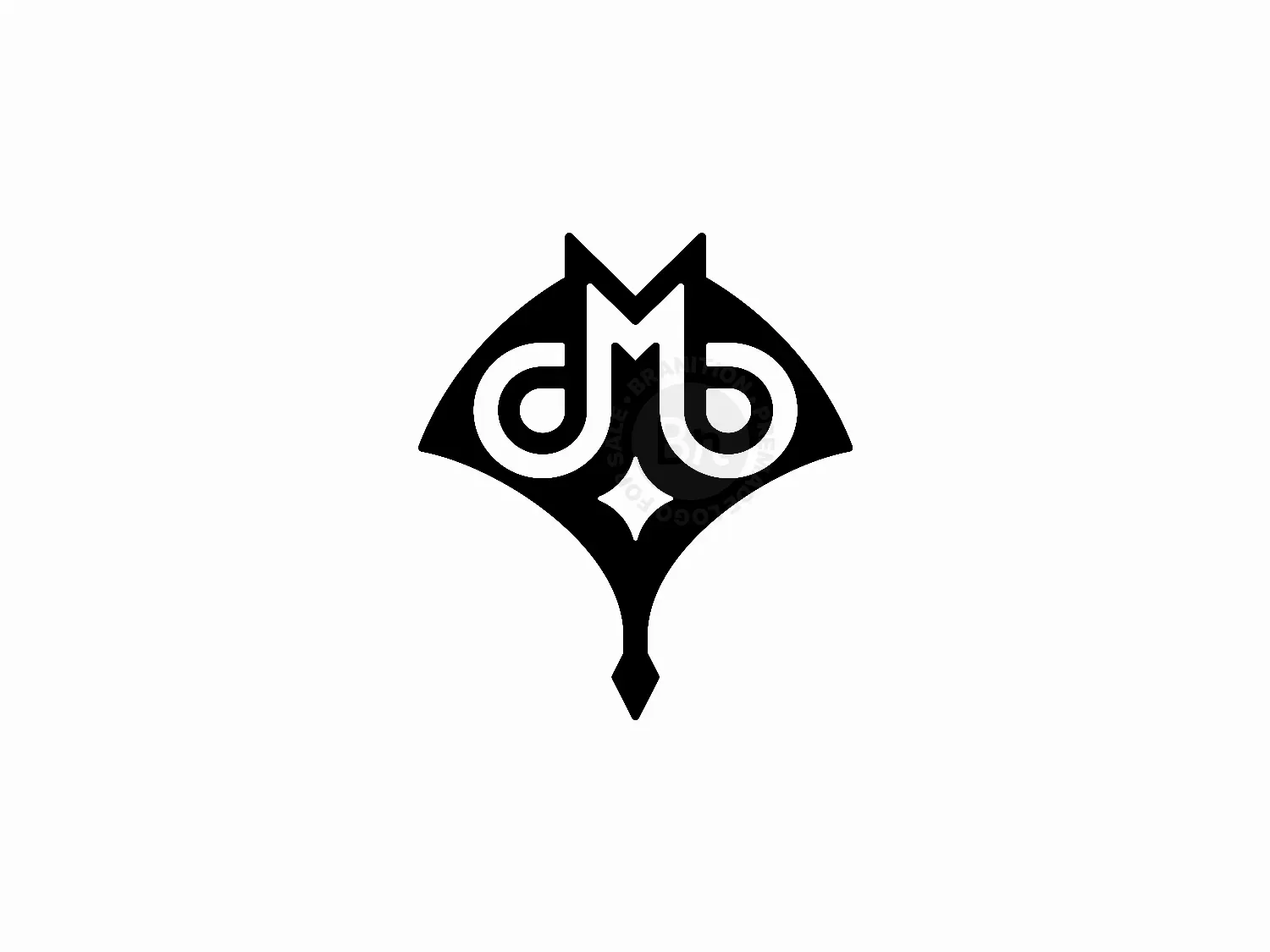 Letter M Star Stingray Looping Line Logo