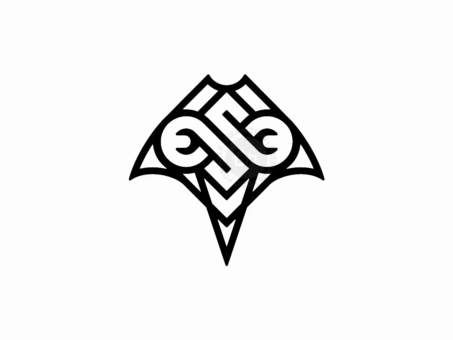 Letter S Stingray Wrench Infinity Monoline Logo