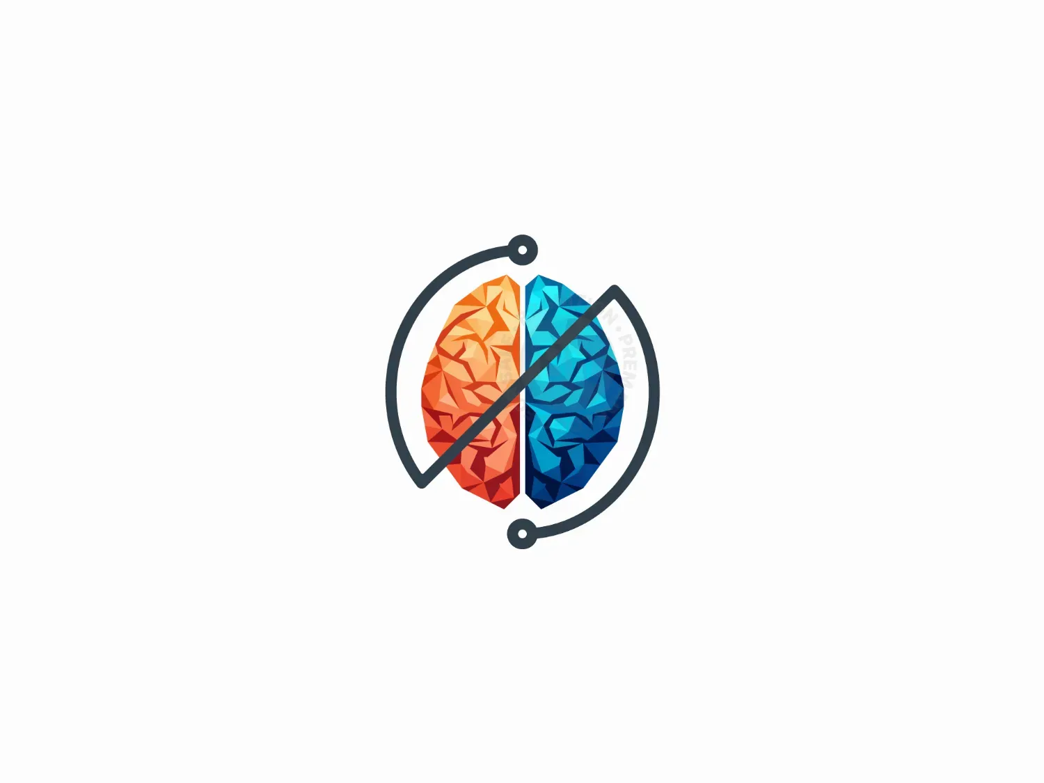 Letter Mark S Brain Logo For Sale