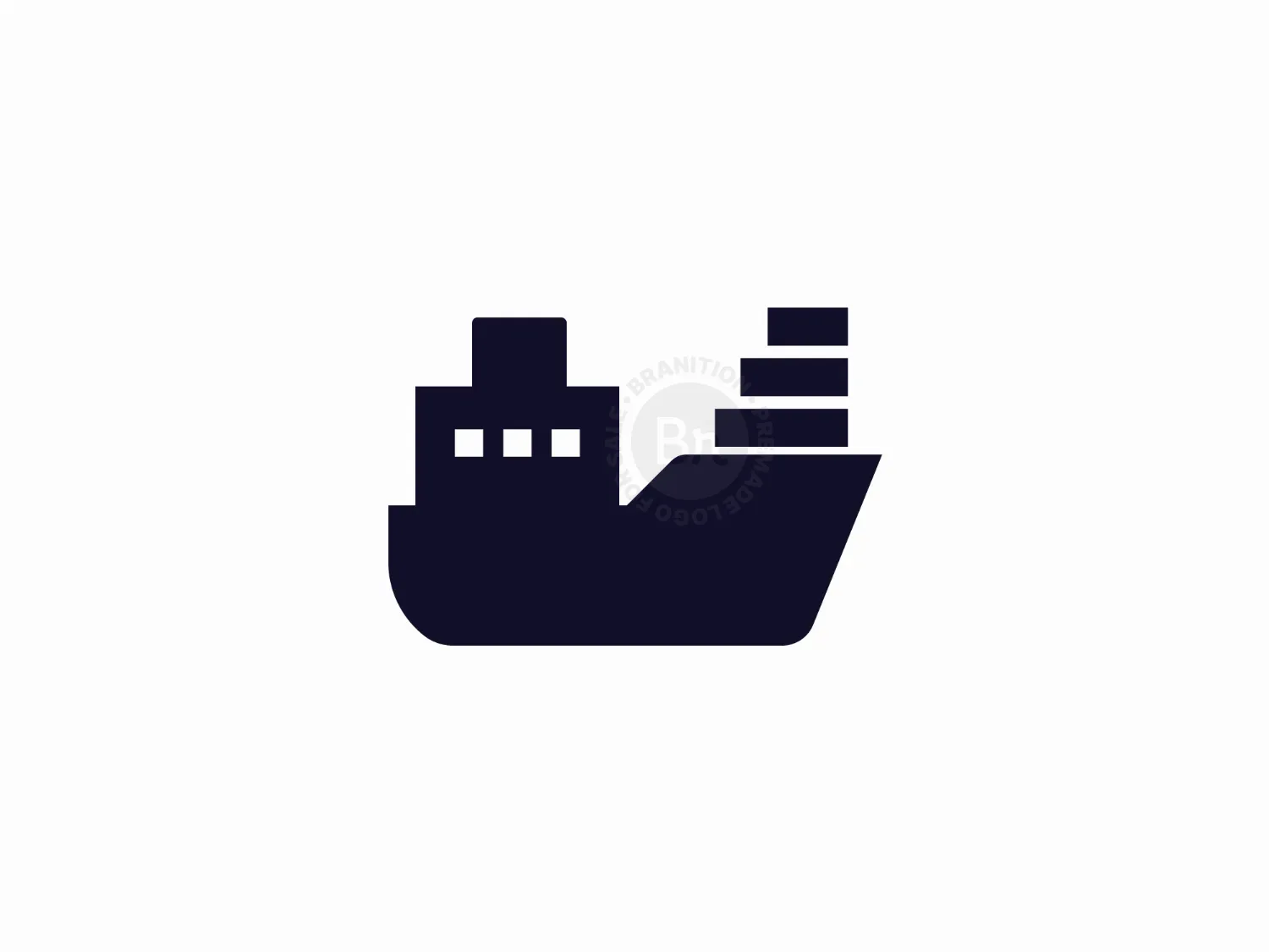 Minimalist Cargo Ship Logo