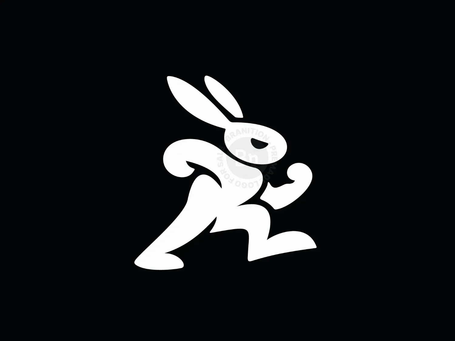 Dynamic Animal Brand Symbol Running Rabbit Logo
