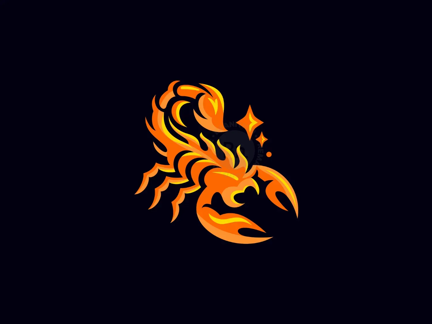 Hot Burning Fire Scorpion Logo