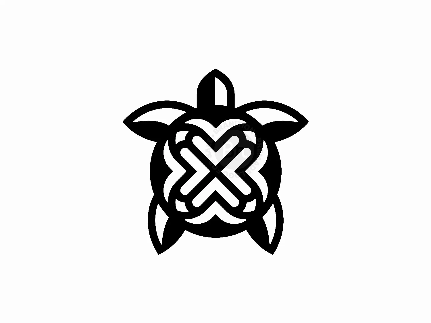Letter X Turtle Pencil Geometric Logo
