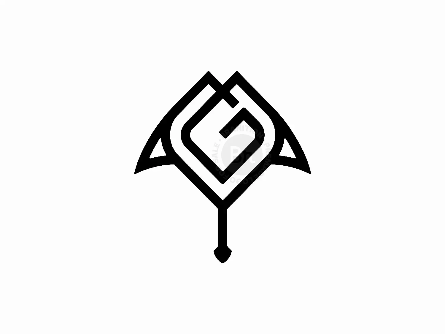 Letter G Stingray Monoline Monogram Identity Logo