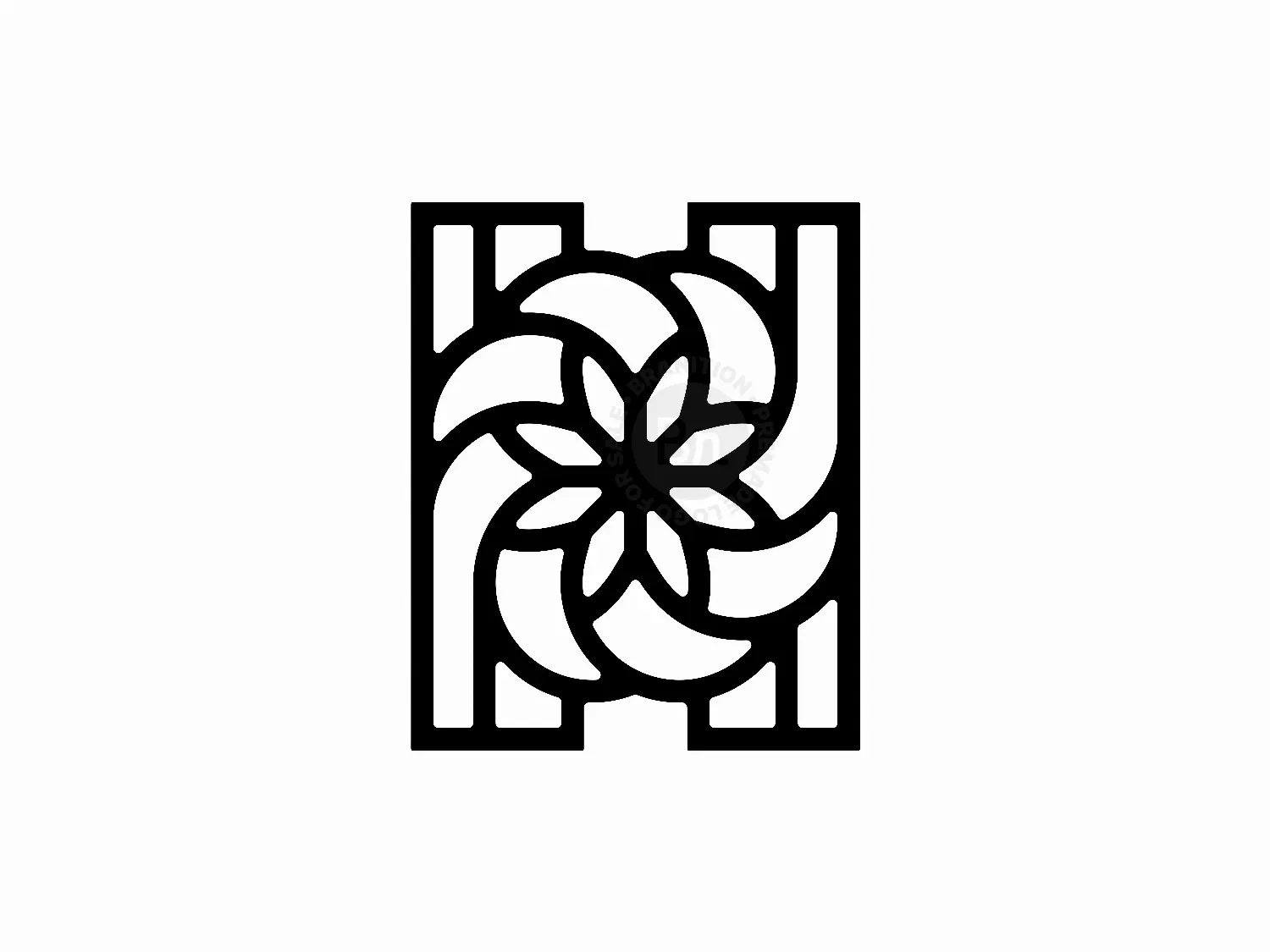 Letter H Flower Blossom Vortex Logo