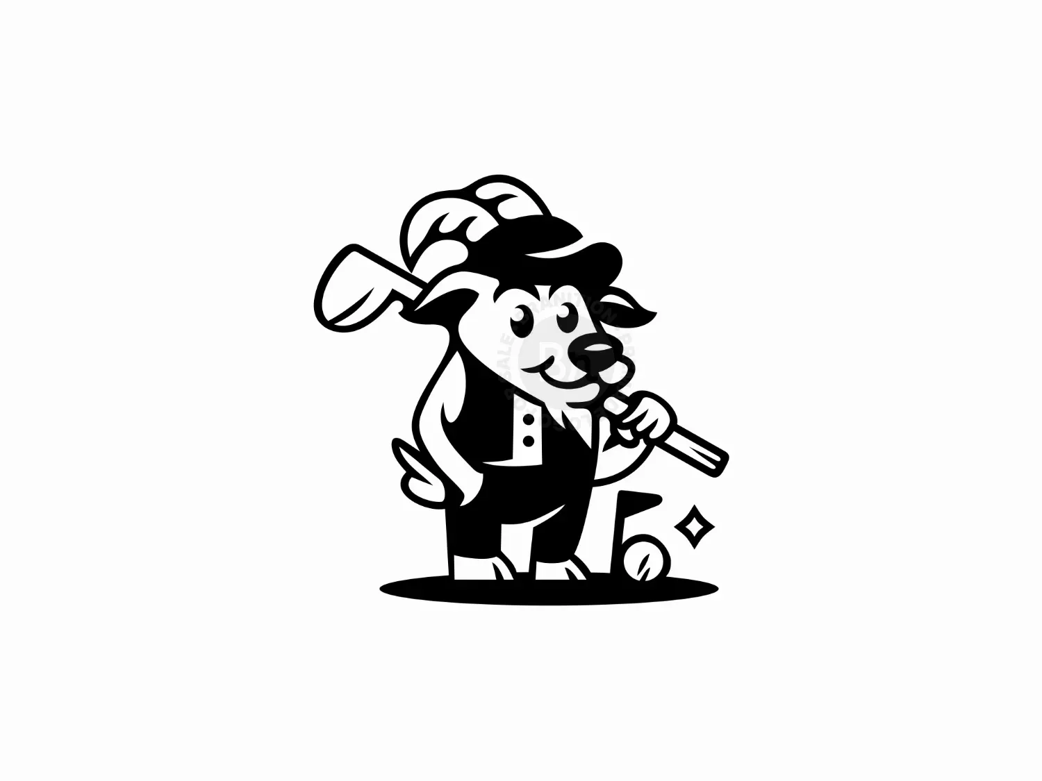 Goat Golf Sports Mascot Logo