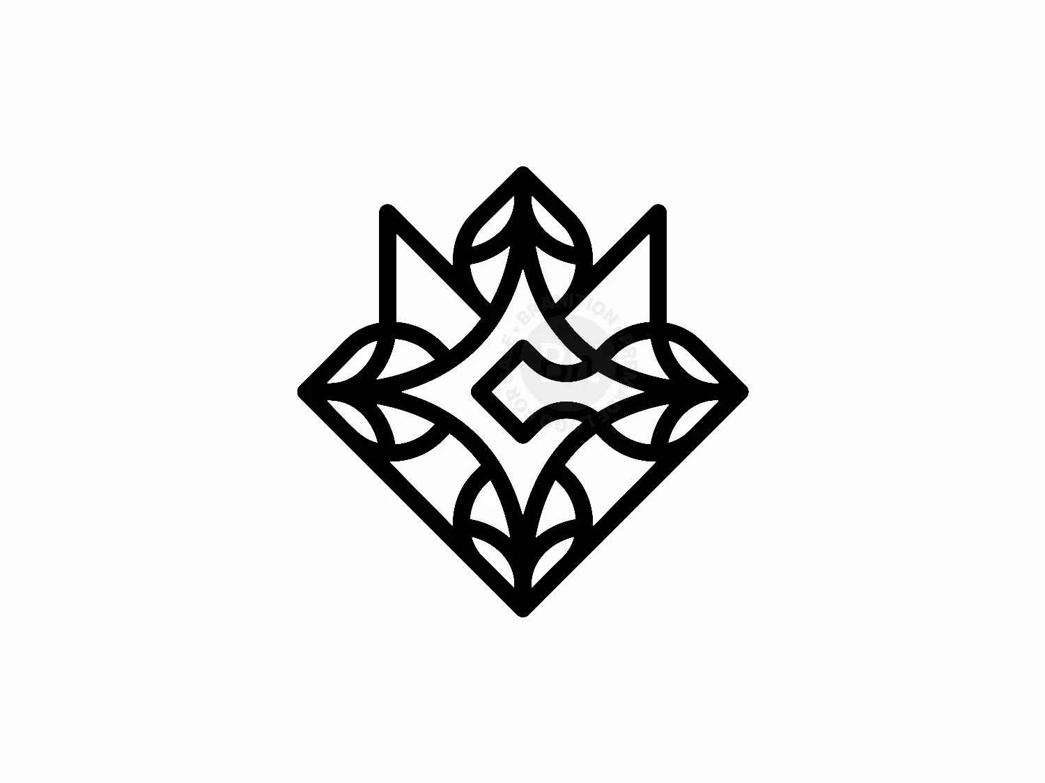 Letter C Leaf Fox Head Monoline Logo