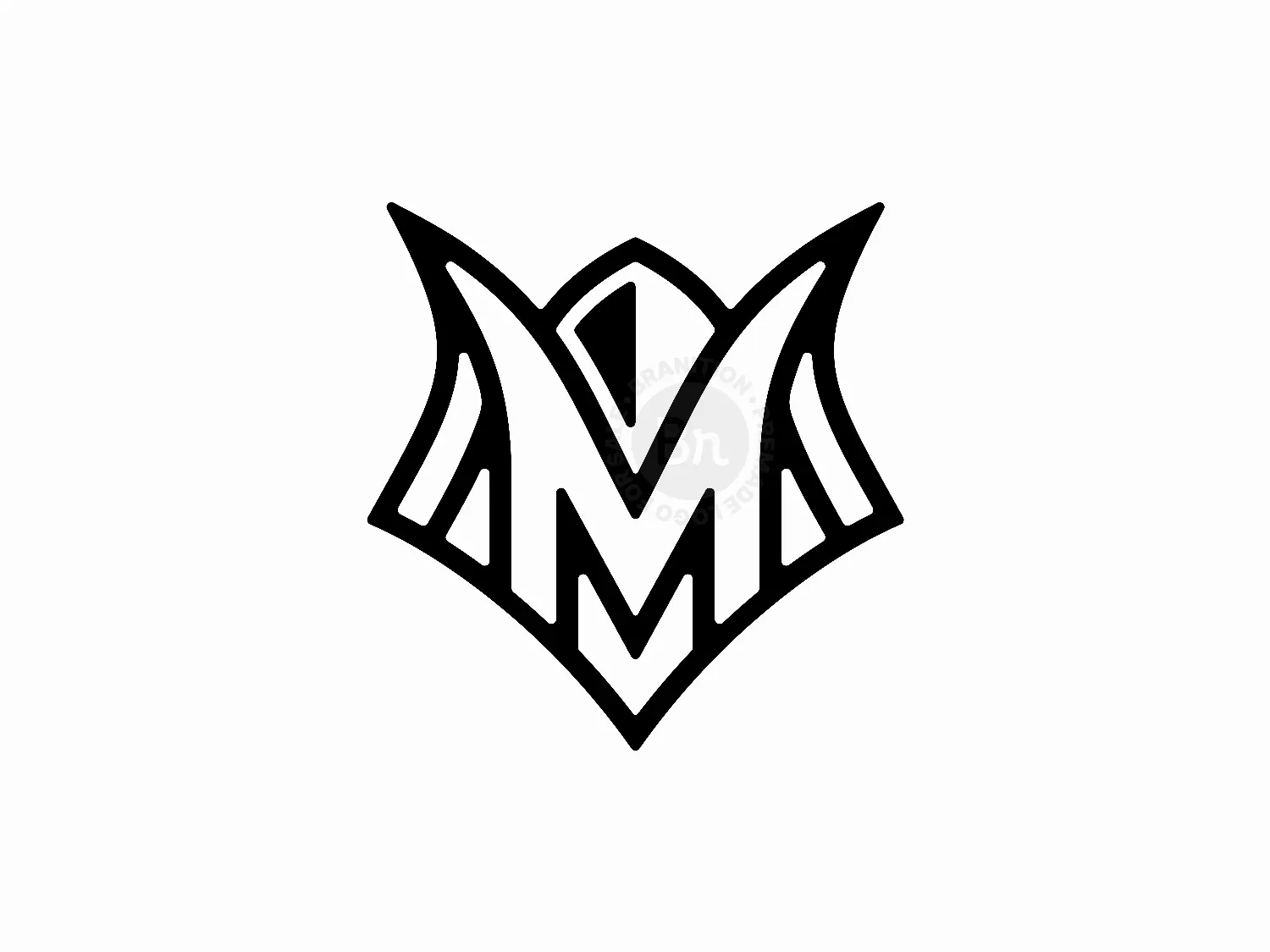 Letter M Fox Shield Monogram Logo