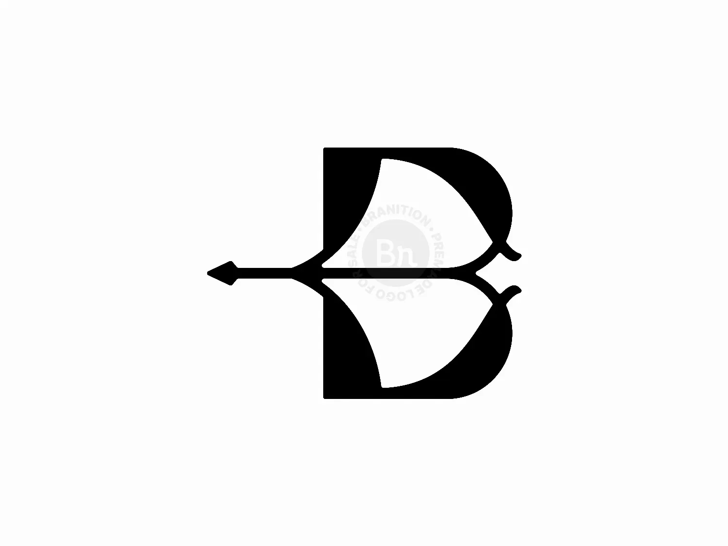 Letter B Stingray Silhouette Monogram Logo