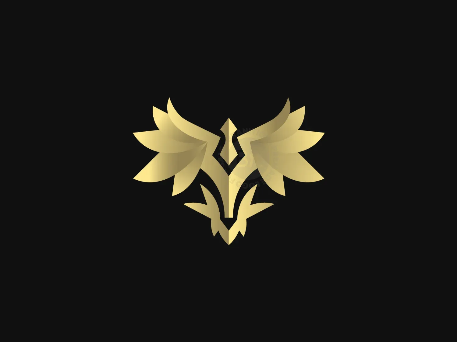 Golden Fox Wings Emblem Logo