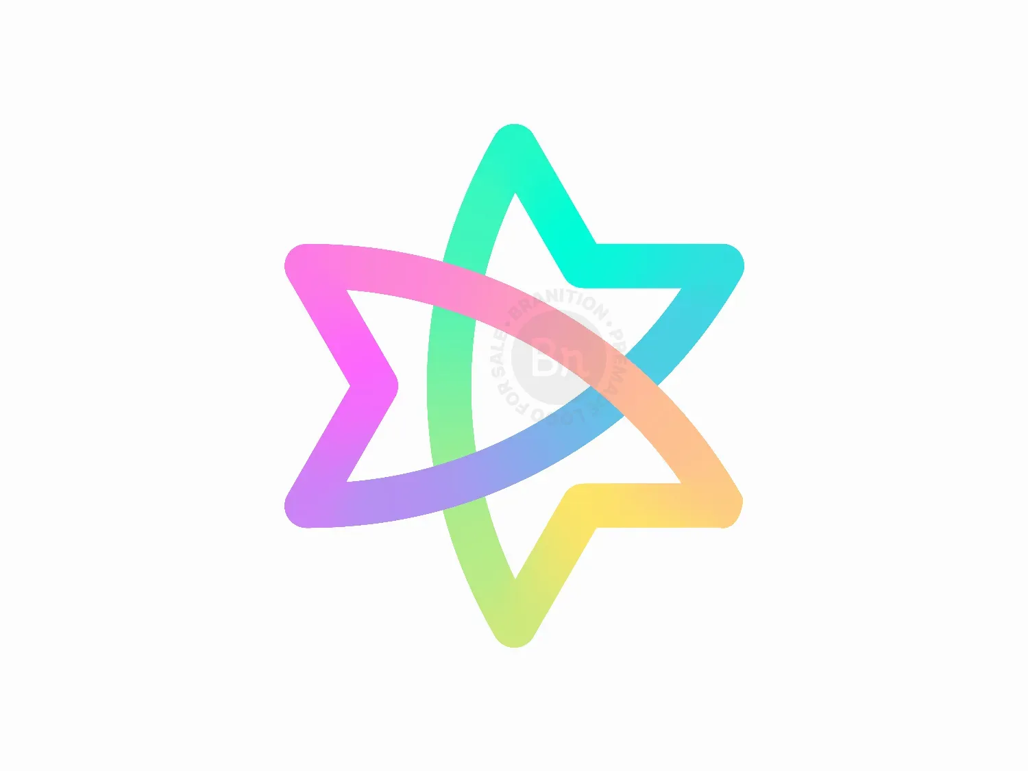 Interlocking Star, W, Futuristic Tech Logo
