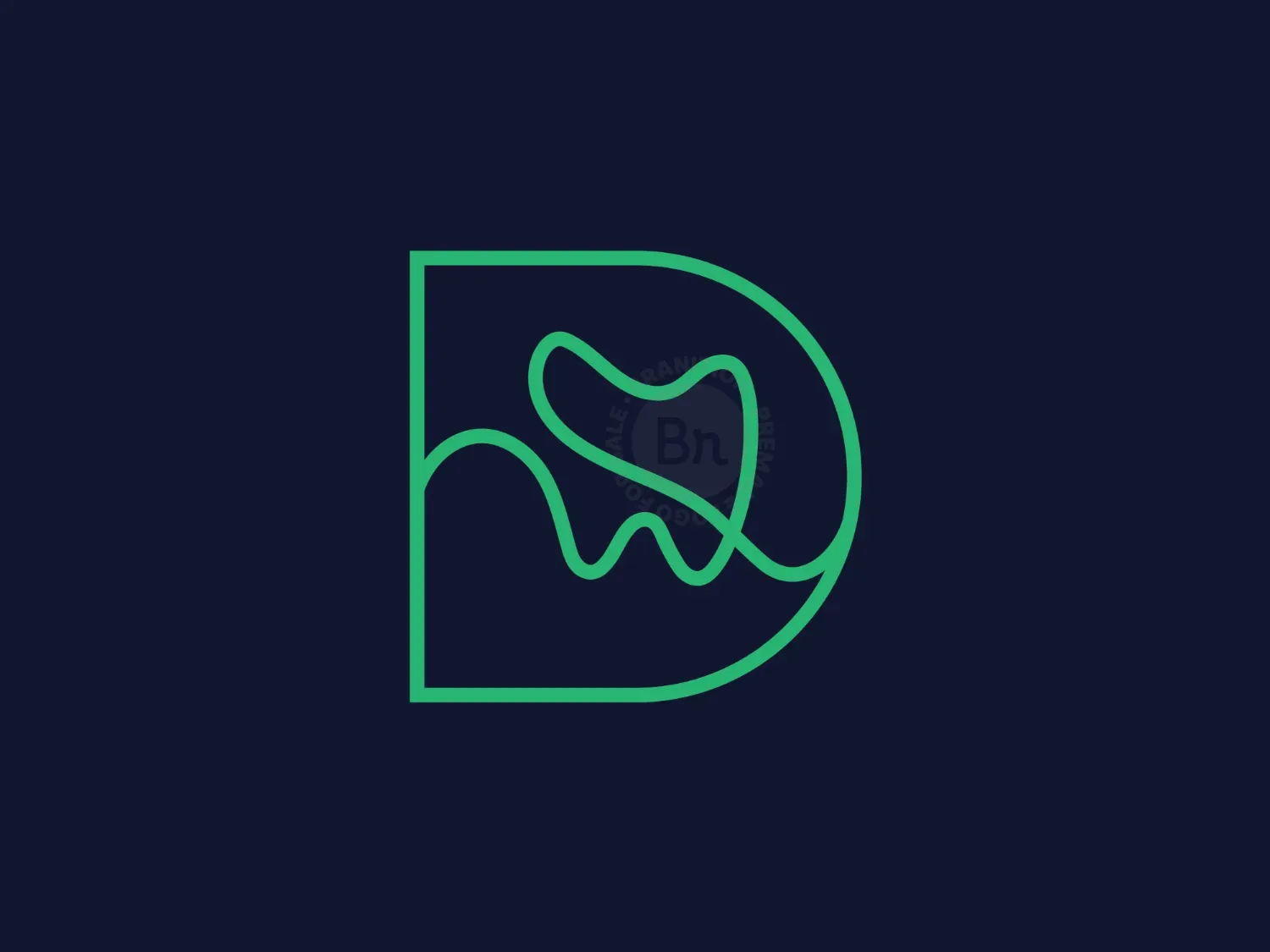 Letter D Dental Tooth Logo.