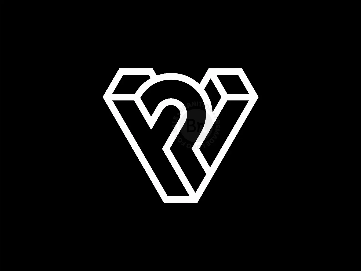 Letter VP Initial PV Isometric Geometric Logo