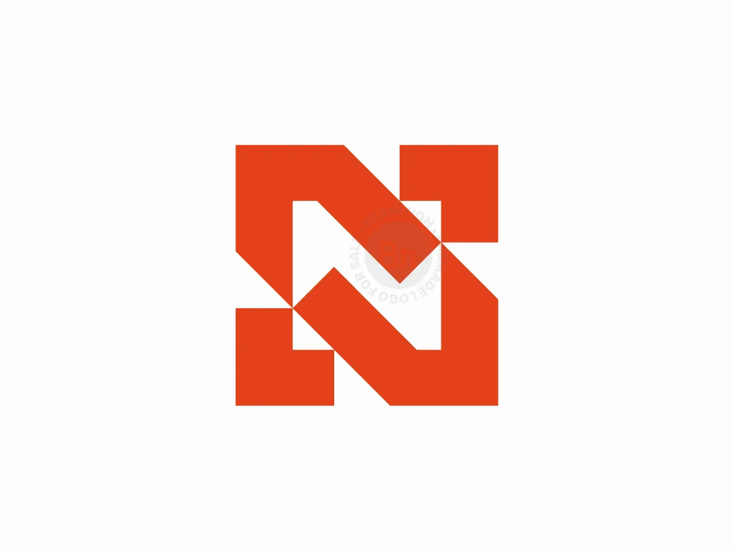 The Red Geometry N Logo Design