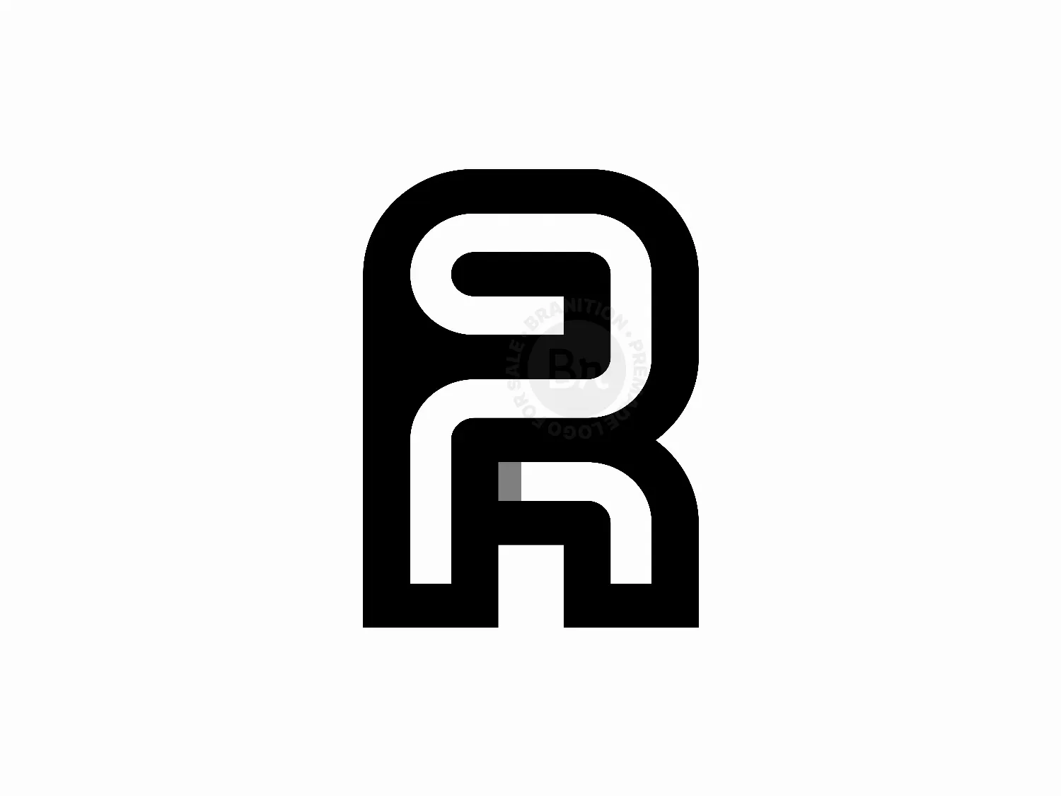 Letter RP Initial PR Monoline Monogram Logo